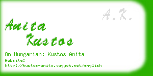 anita kustos business card